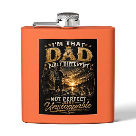 "I'm That Dad, Built Different" Stainless Steel Flask 6oz Gift for dad