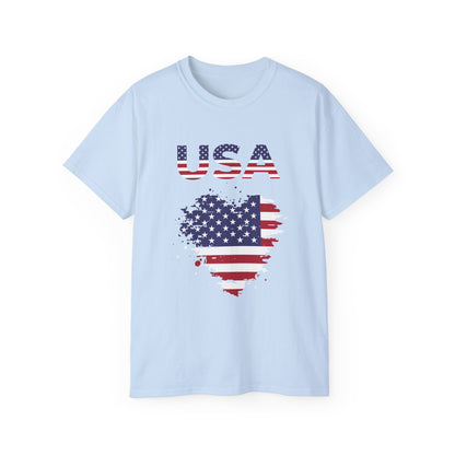 USA Flag Heart T‑Shirt — Patriotic Fourth of July Tee