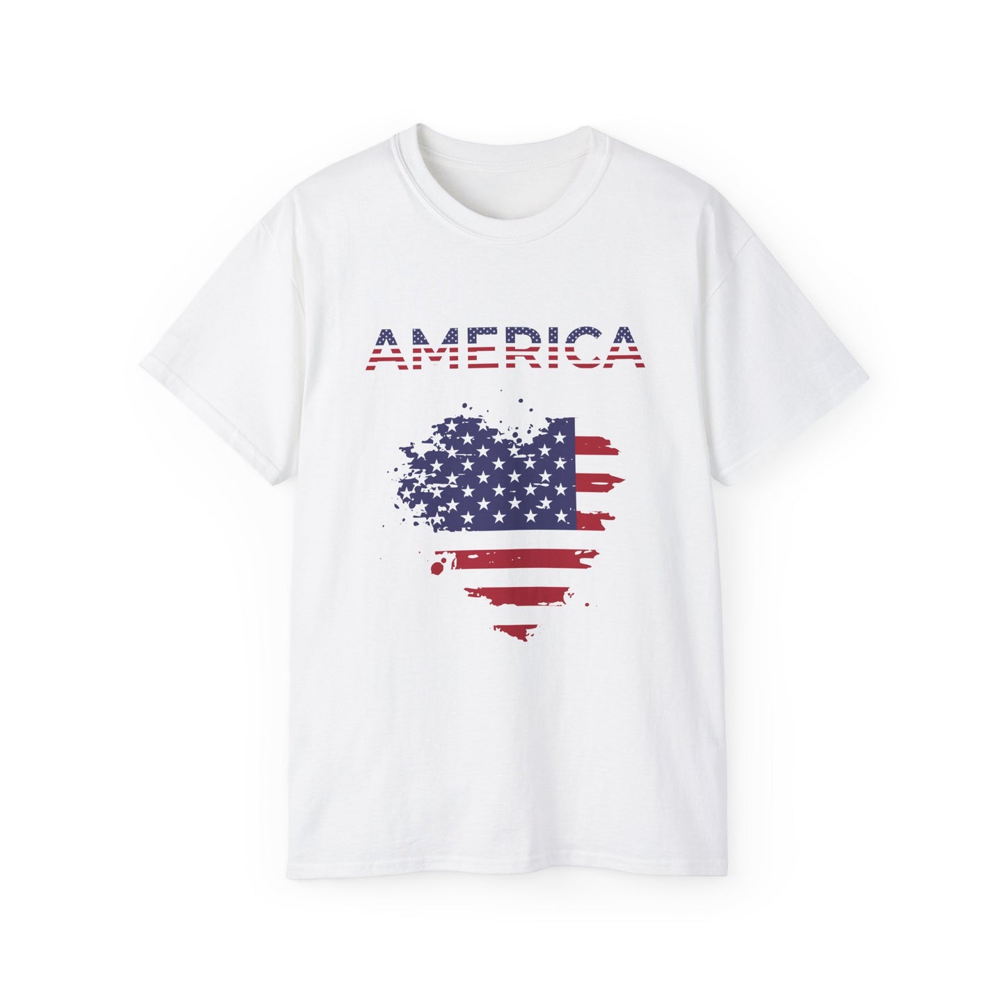 America Flag Heart T-Shirt — Patriotic 4th of July Tee