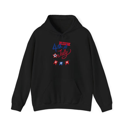 Patriotic "Happy 4th of July" USA Hoodie