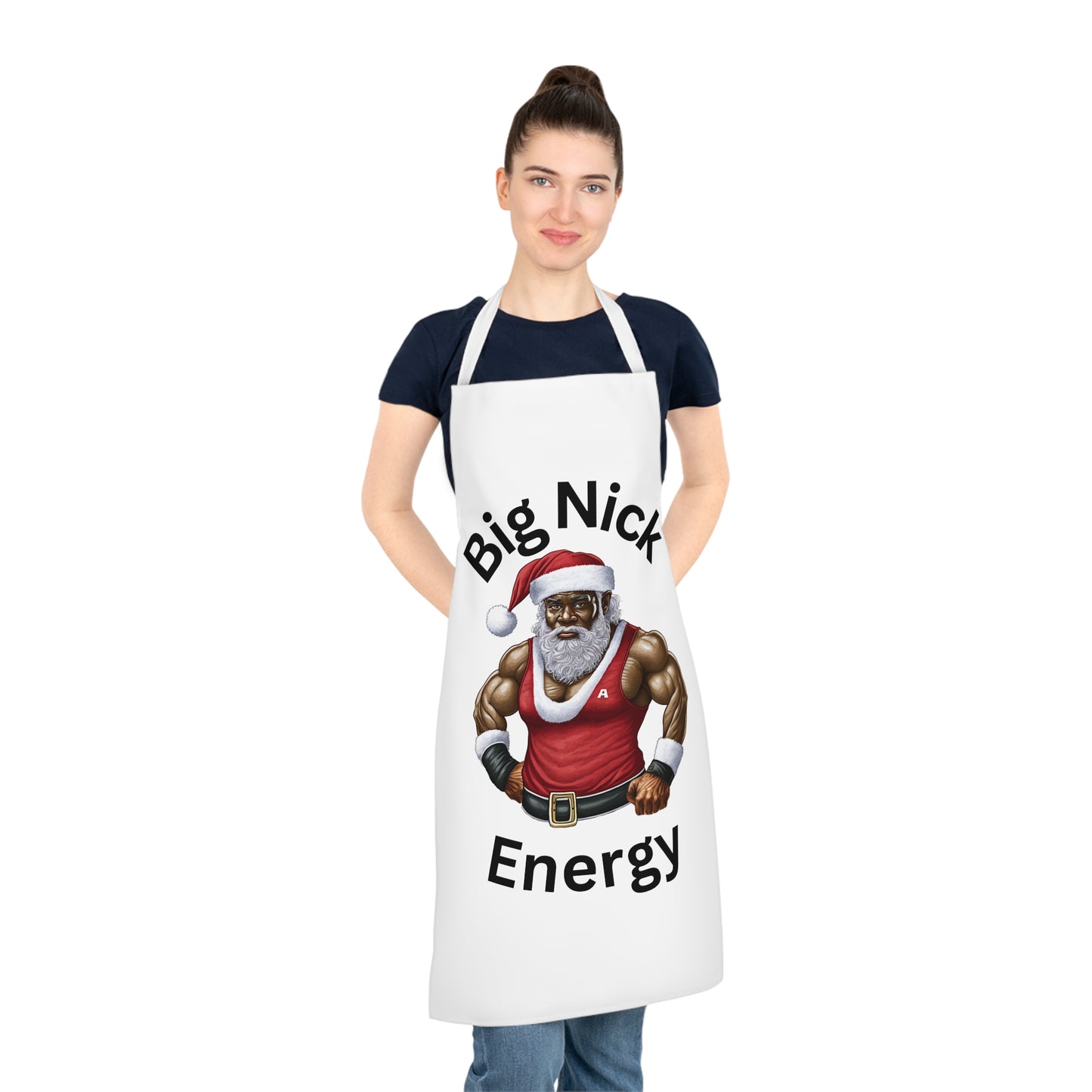 Big Nick Energy-Adult Apron (AOP) (White)