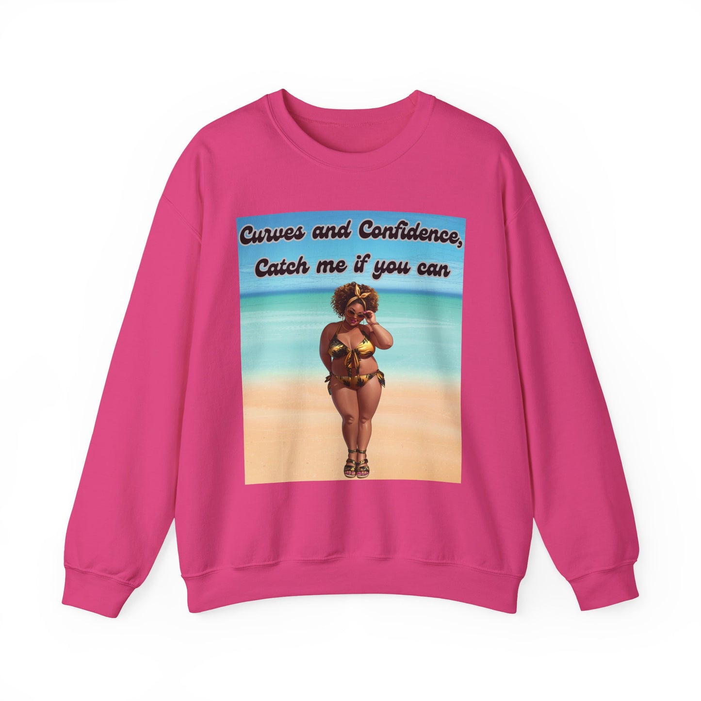 Curves and Confidence Catch Me If You Can Sweatshirt, Unisex Crewneck Sweatshirt