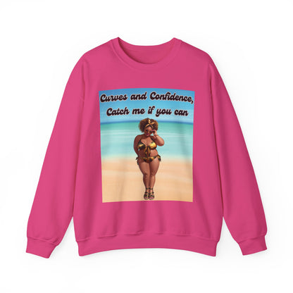 Curves and Confidence Catch Me If You Can Sweatshirt, Unisex Crewneck Sweatshirt