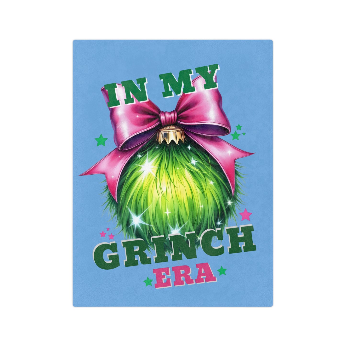 In My Grinch Era-Velveteen Microfiber Blanket (Lt Blue)