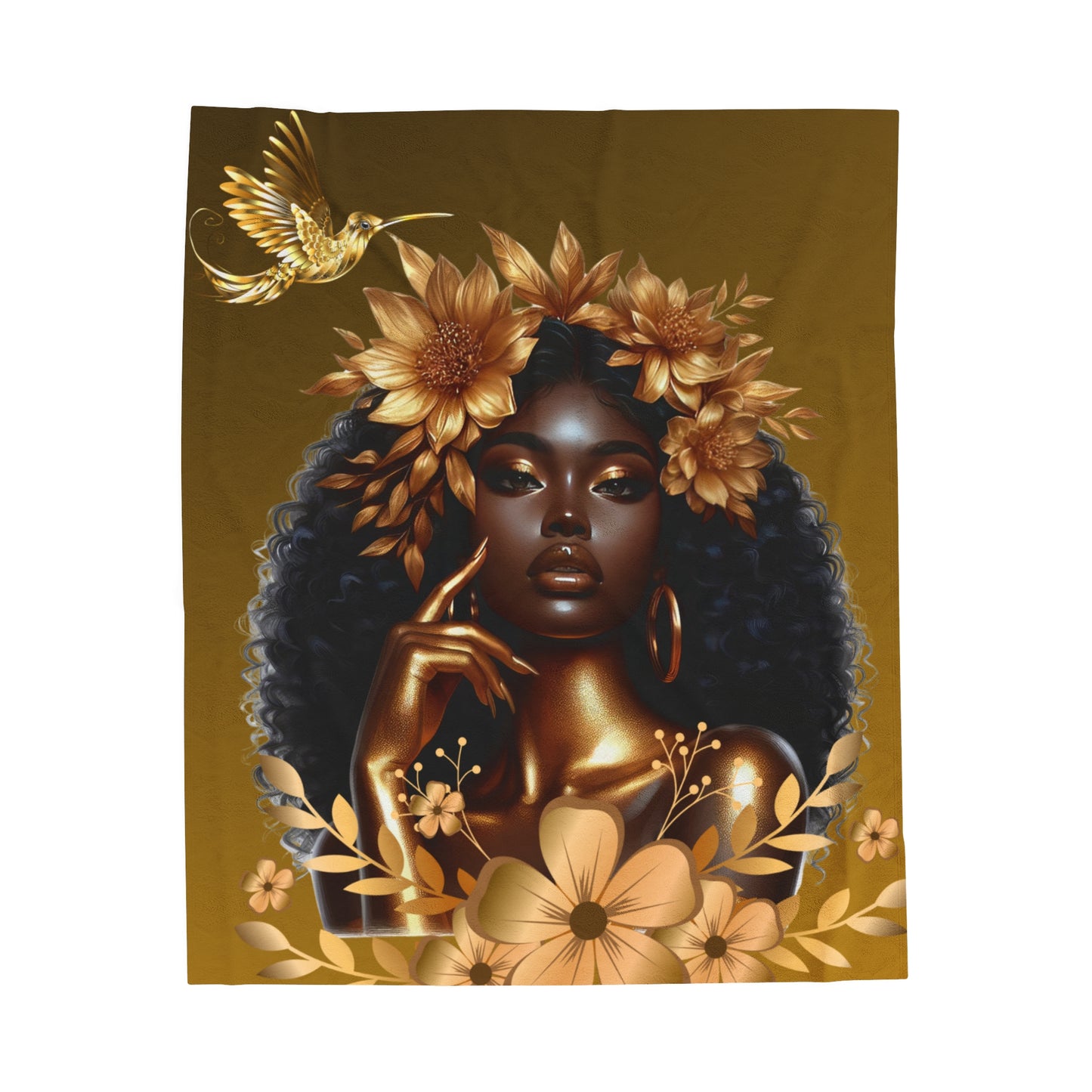 Hummingbird-Velveteen Plush Blanket