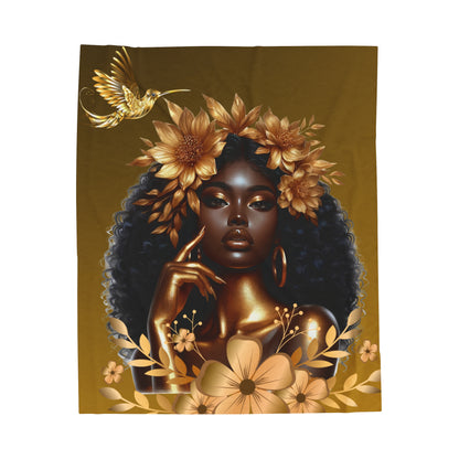 Hummingbird-Velveteen Plush Blanket