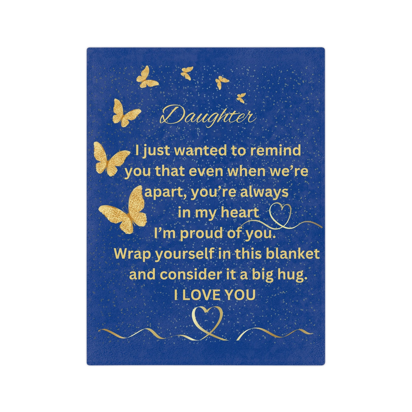 Daughter Gold Series-Velveteen Microfiber Blanket (Dk Blue)