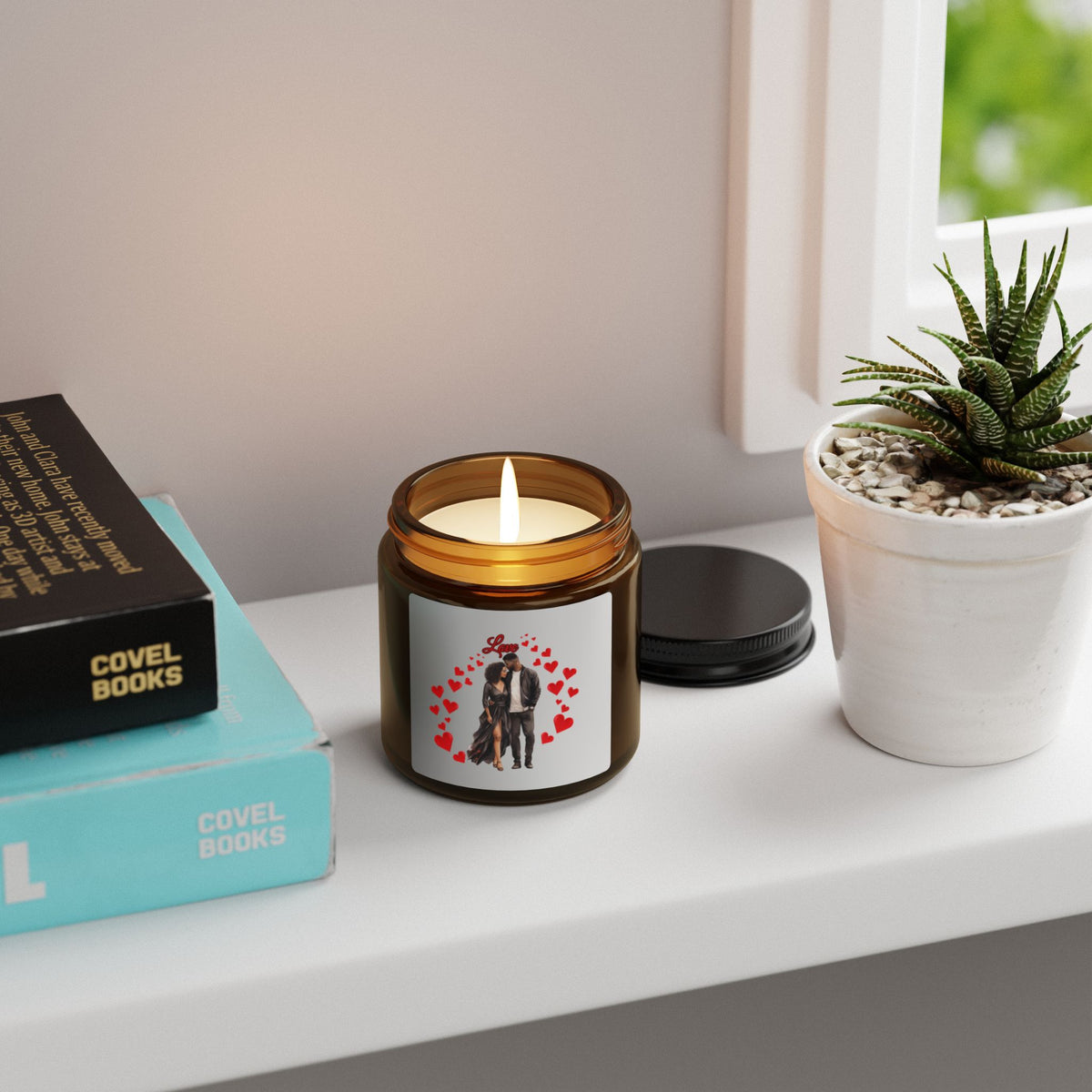 Love-Scented Soy Candle (Multi-Size, Amber Jar)
