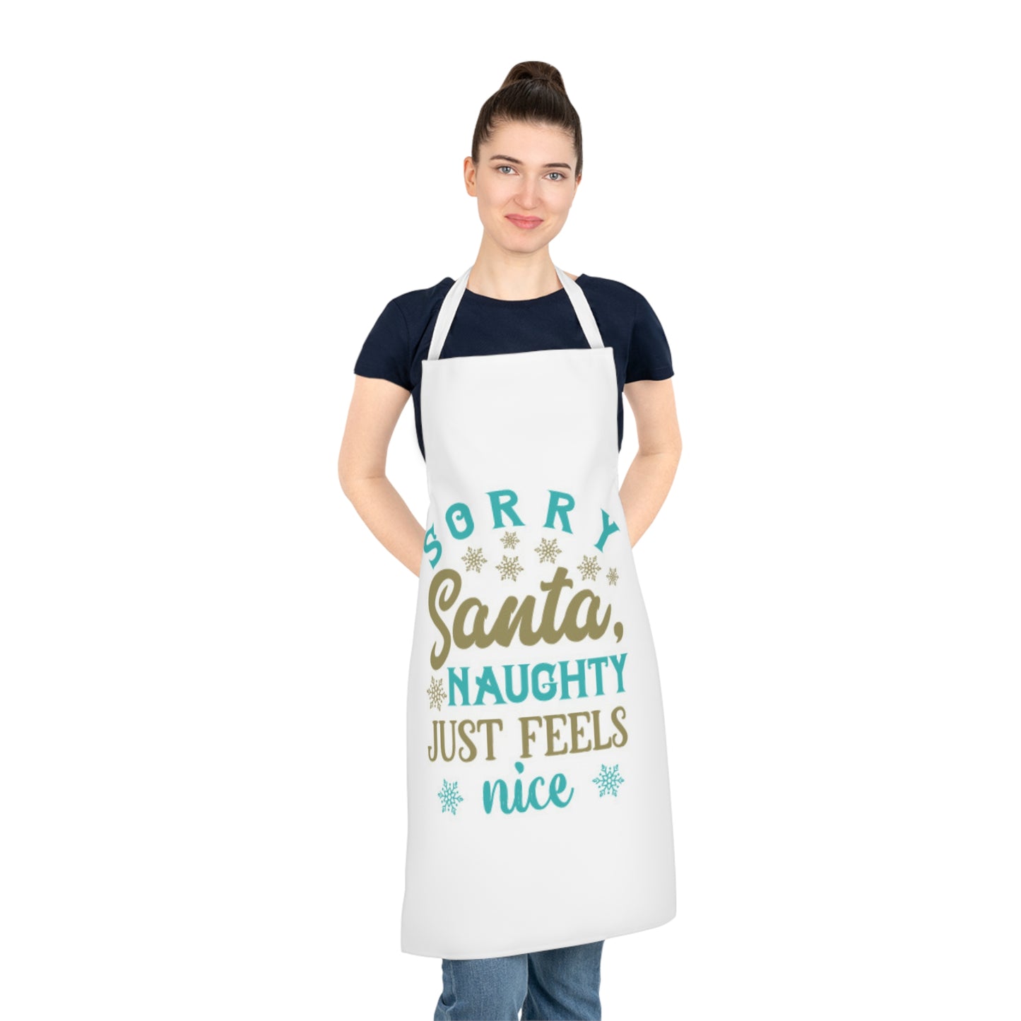 Naughty Feels Nice (Blue) Adult Apron (AOP) (White)