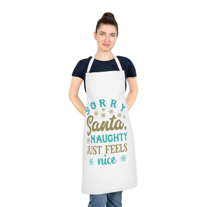 Naughty Feels Nice (Blue) Adult Apron (AOP) (White)