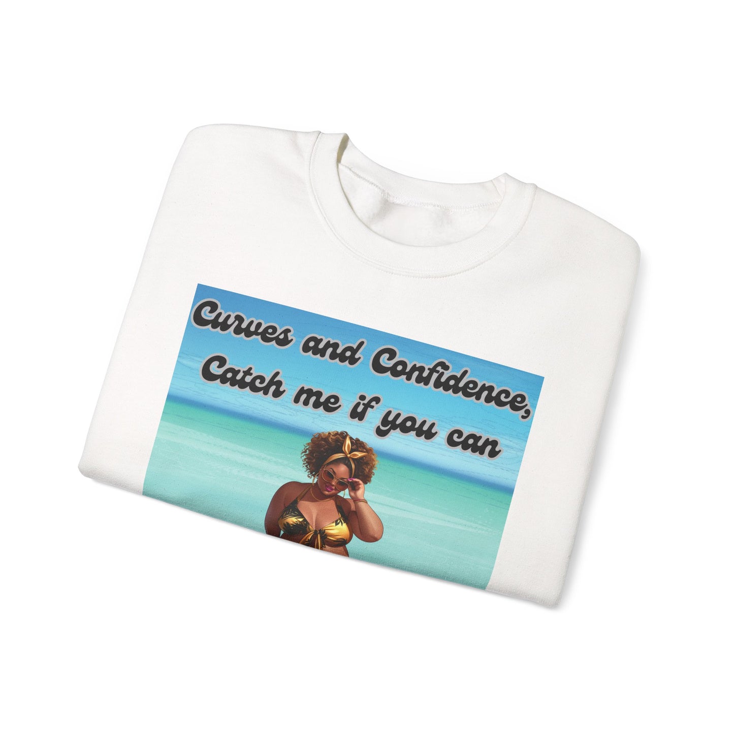 Curves and Confidence Catch Me If You Can Sweatshirt, Unisex Crewneck Sweatshirt