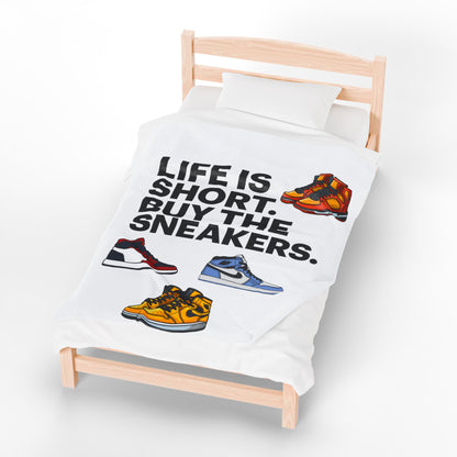 Sneaker Lover Velveteen Plush Blanket