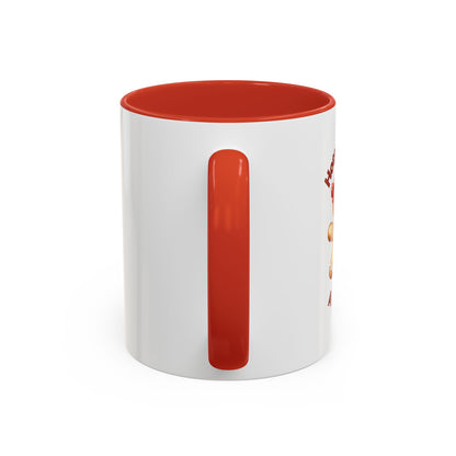 Hottie With A Body 2-Accent Coffee Mug (11, 15oz) (Red)