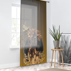 Queen Hummingbird Window Curtain with Floral Design