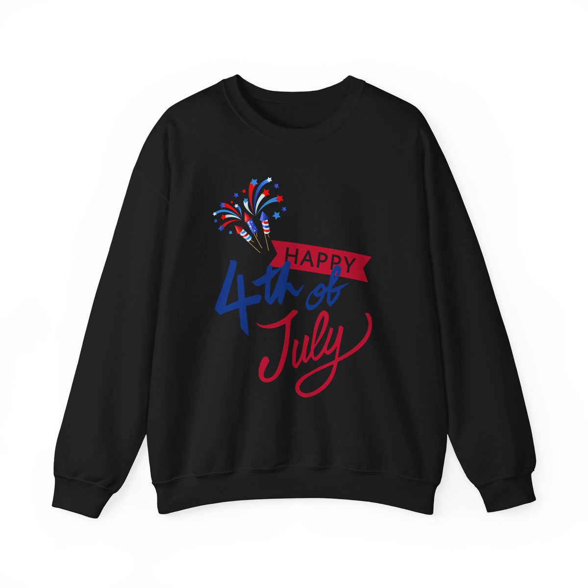 "Happy 4th of July" Patriotic Crewneck Sweatshirt