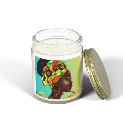 Yellow Flower-Scented Candles, Coconut Apricot Wax (4oz, 9oz)