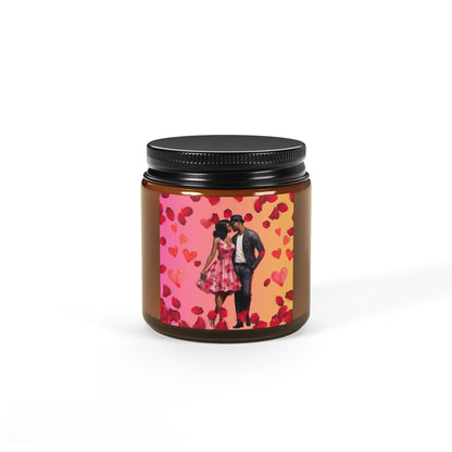 Hearts and Flowers- Scented Soy Candle (Multi-Size, Amber Jar)