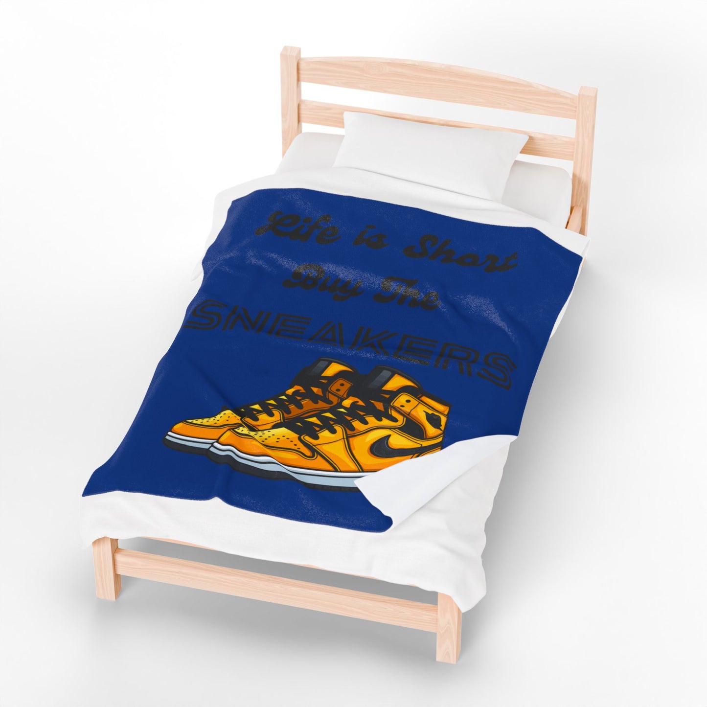 Life is Short Buy The Sneakers Velveteen Blanket