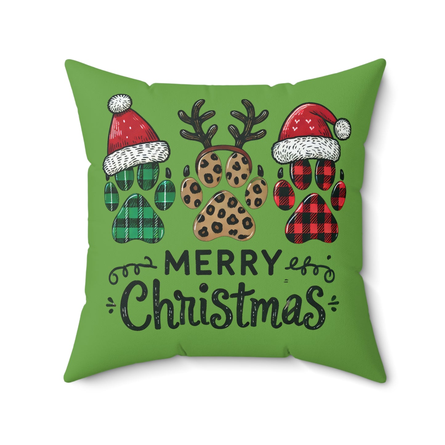 Merry Christmas Paws-Green