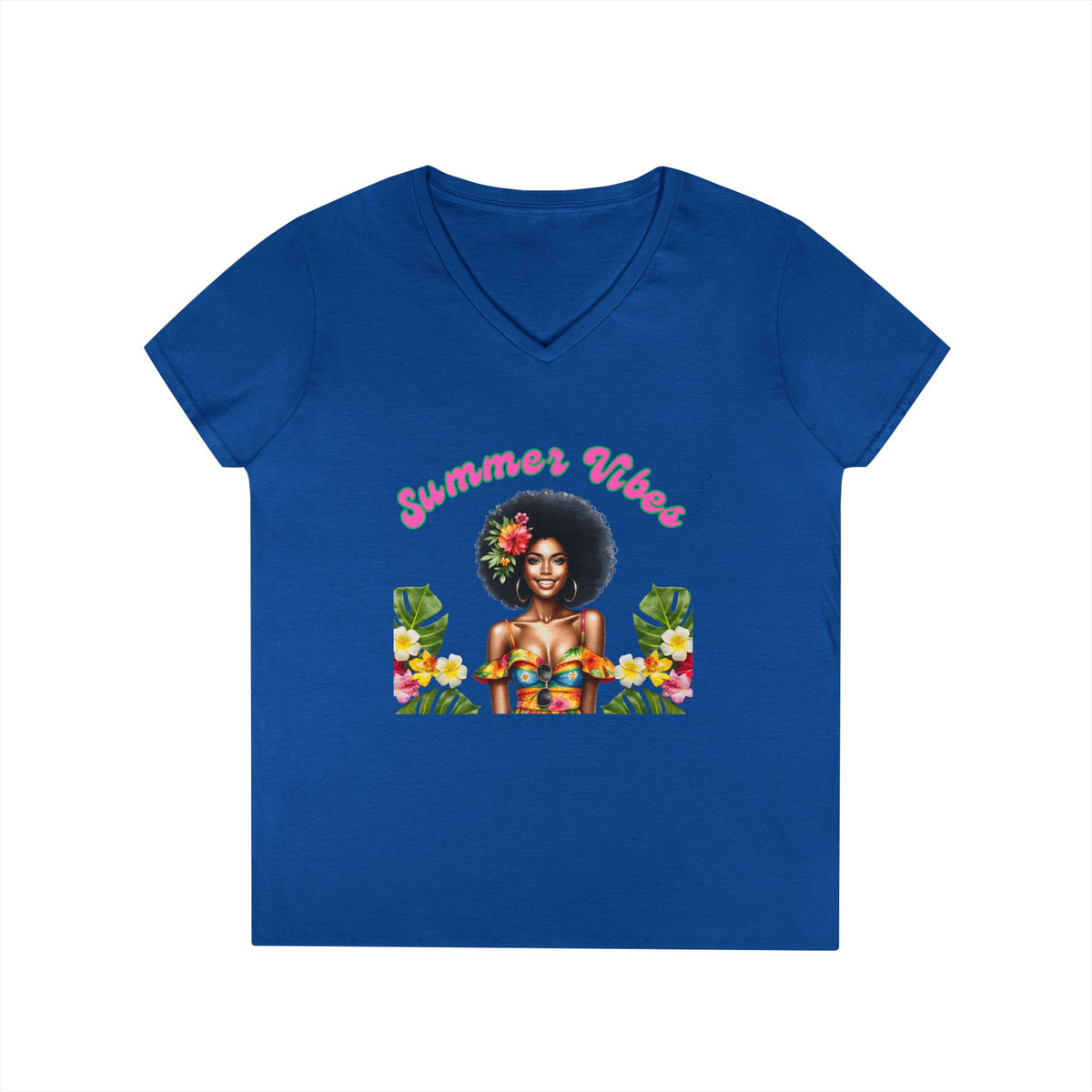 Summer Vibes Ladies' V-Neck T-Shirt 3