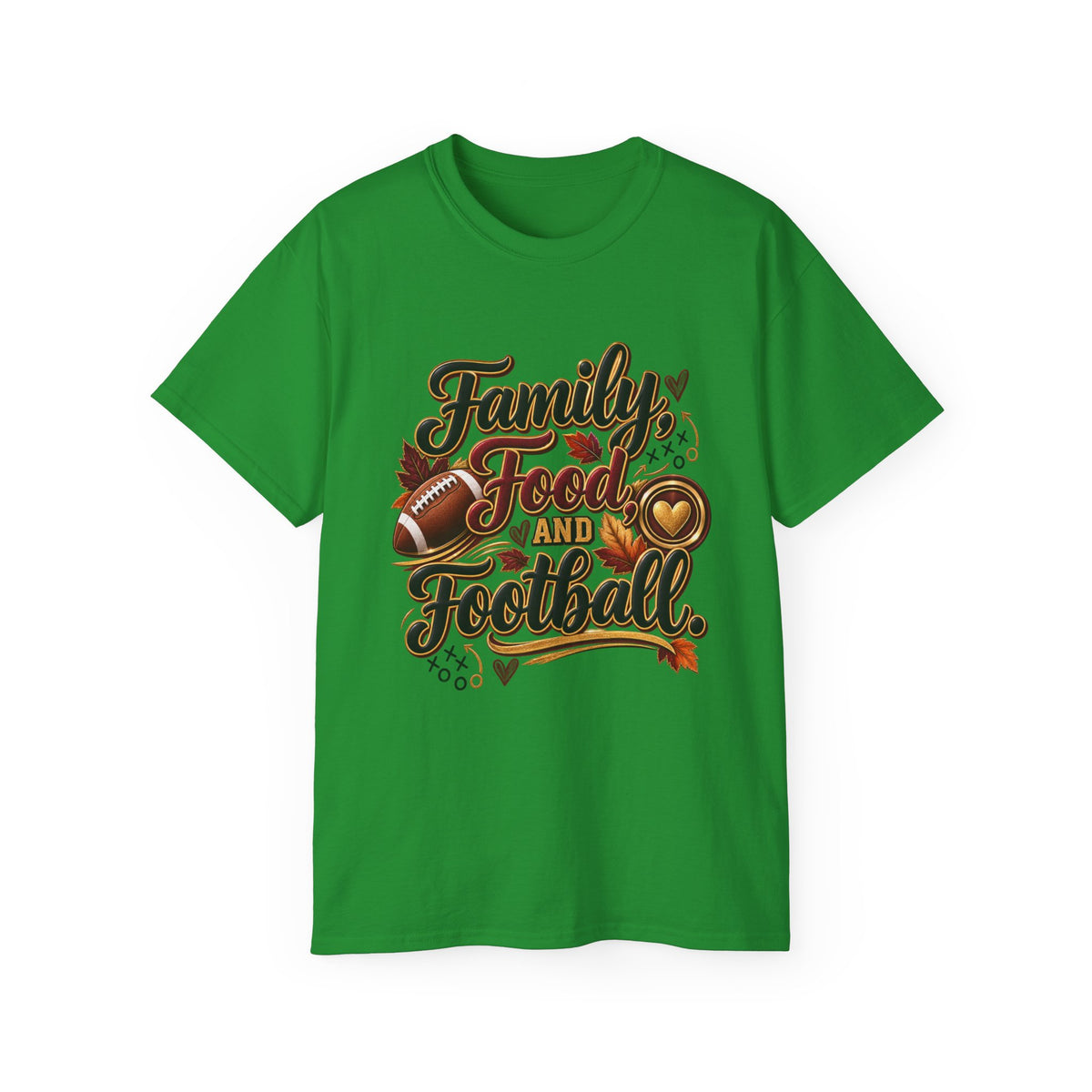 Family, Food and Football T-Shirt — Thanksgiving Game Day Family Tee