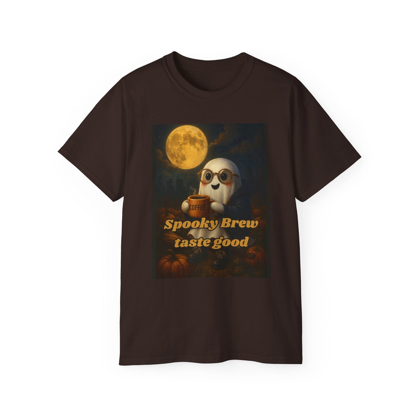 Spooky Brew Cotton T-Shirt (Cityscape)