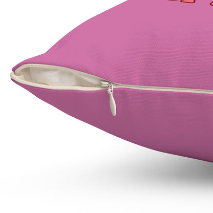 I Put Out For Santa-Spun Polyester Square Pillow (Lt Pink)