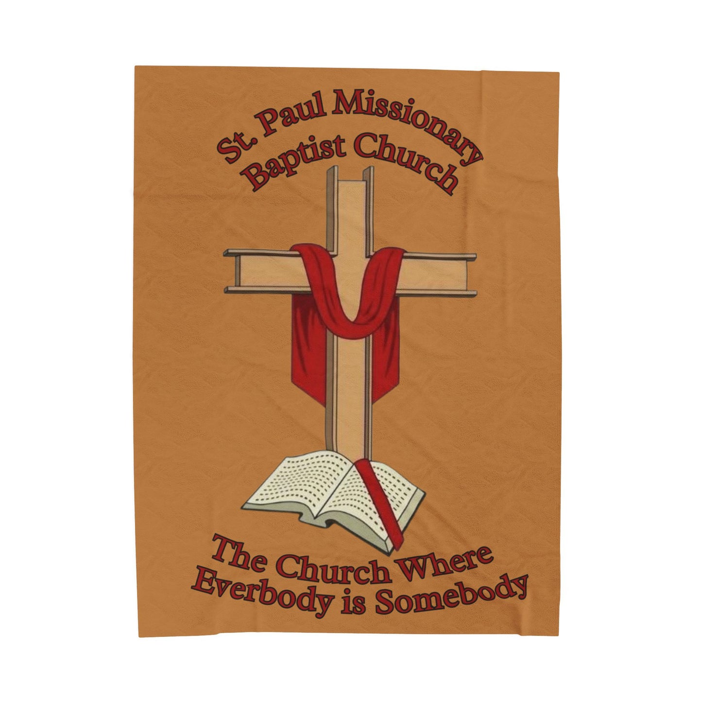 Church Cross Blanket —Light Brown