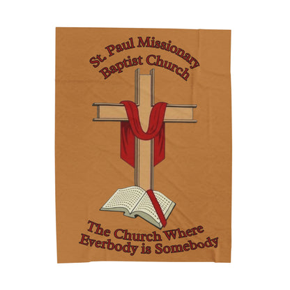 Church Cross Blanket —Light Brown