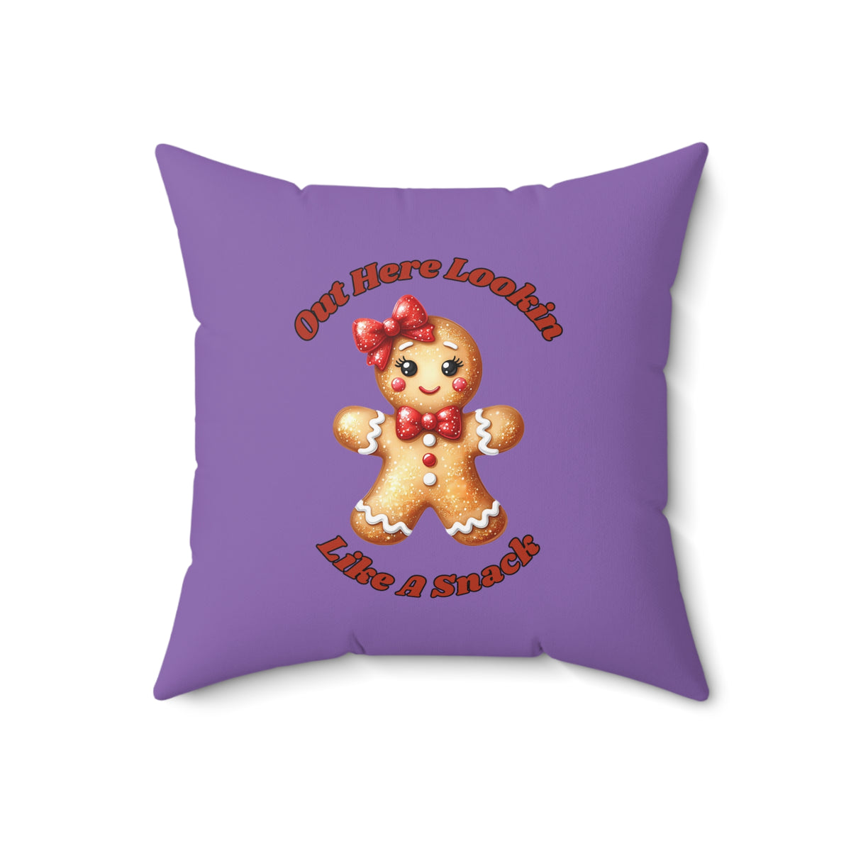 Out Here Lookin Like A Snack 2-Spun Polyester Square Pillow (Lt Purple)