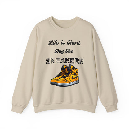 Life is Short Buy The Sneakers 3 Crewneck Sweatshirt