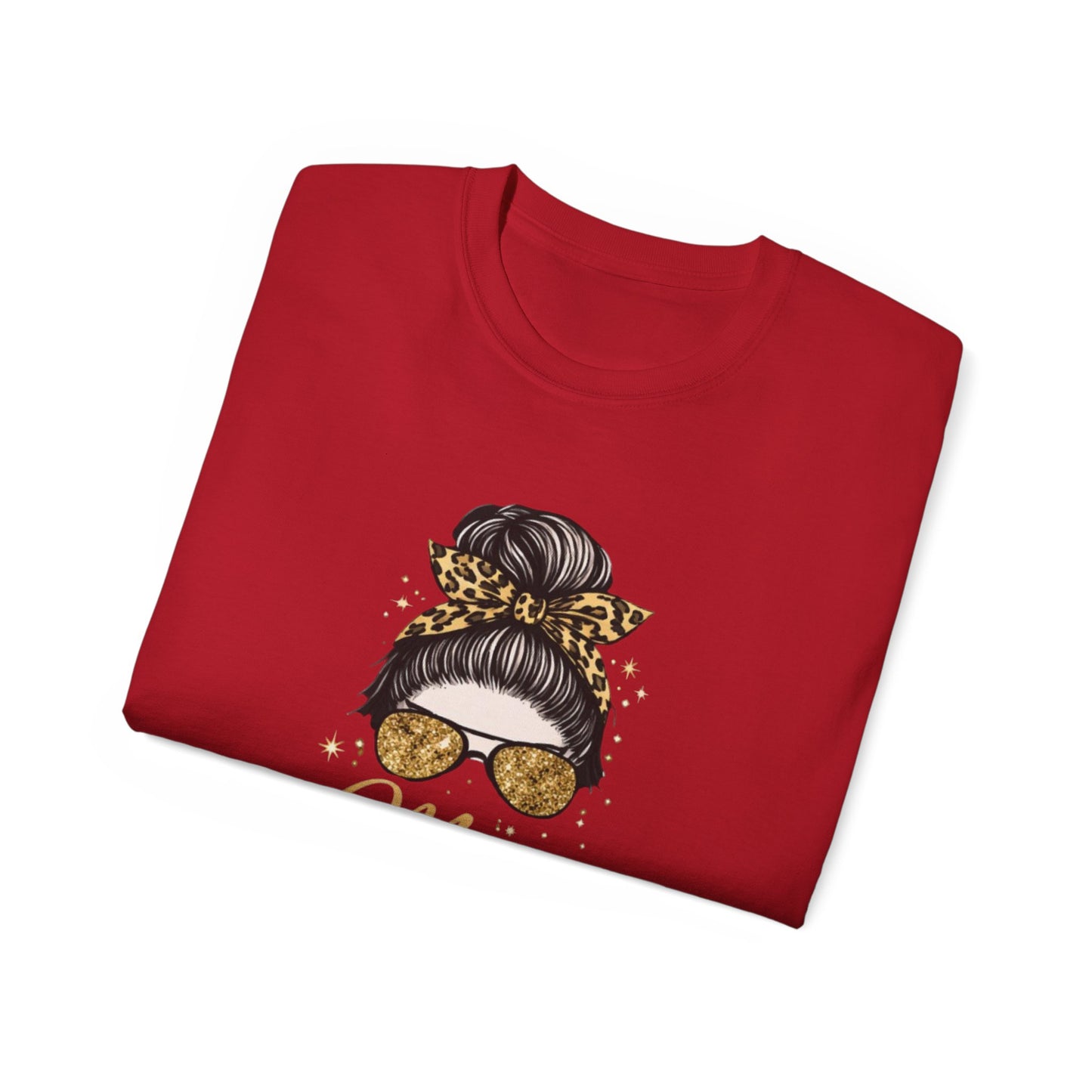 Mom Life Tee — Leopard Bun Graphic Cotton T‑Shirt