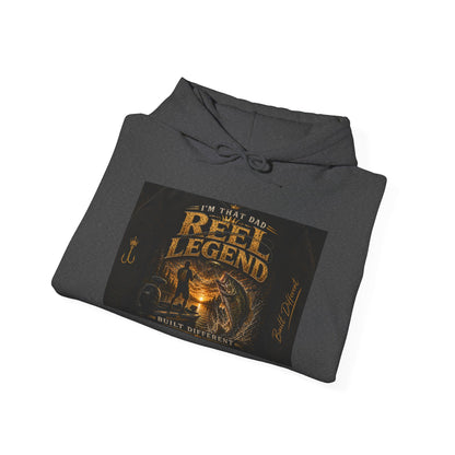 Reel Legend Hoodie - Fishing Dad Graphic Hooded Sweatshirt