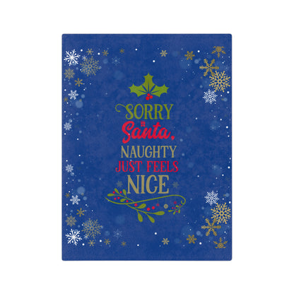 Naughty Feels Nice 2-Velveteen Microfiber Blanket (Dk Blue)