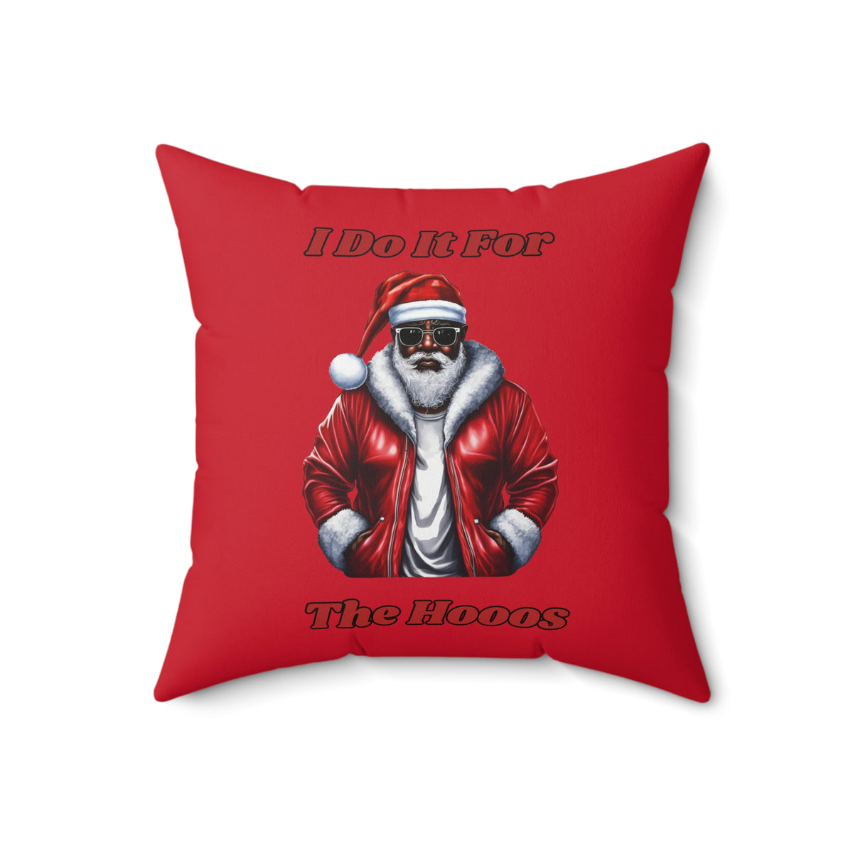 I Do It for the Hooos-spun Polyester Square Pillow (Dk Red)