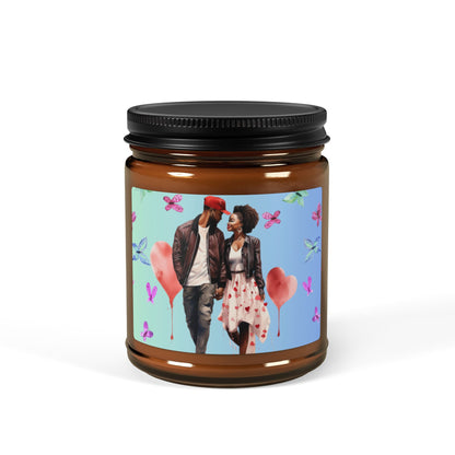 Butterfly-Scented Soy Candle (Multi-Size, Amber Jar)