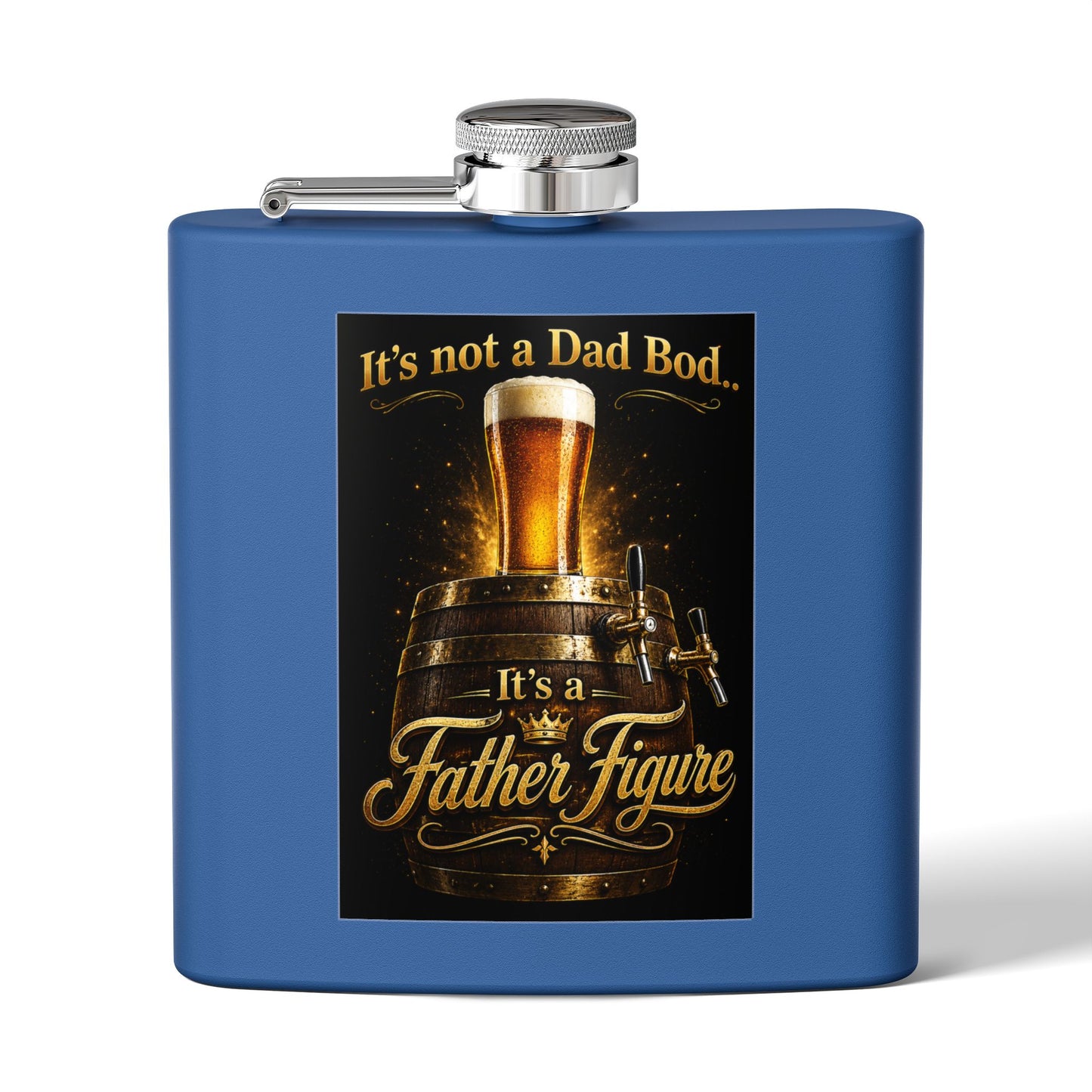 "It's Not a Dad Bod... It's a Father Figure" Stainless Steel 6 oz Pocket Hip Flask