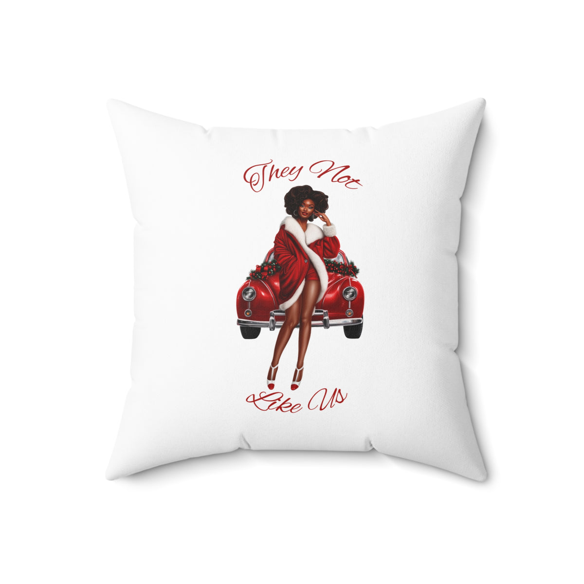 They Not Like Us 4- (White) Spun Polyester Square Pillow
