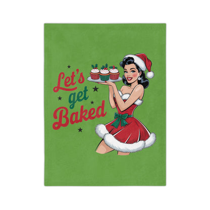 Let's Get Baked-Velveteen Microfiber Blanket (Lt Green)