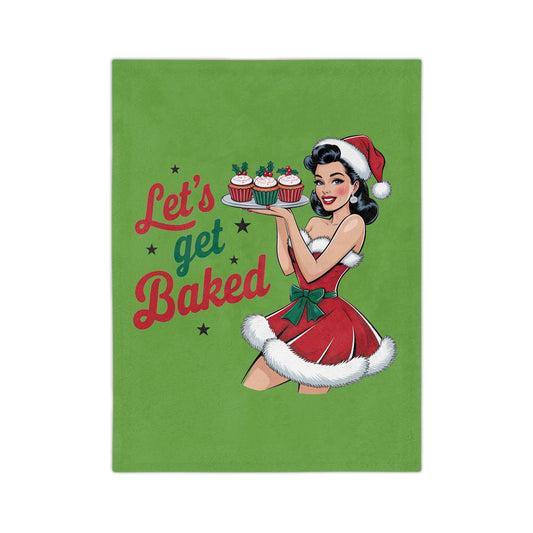 Let's Get Baked-Velveteen Microfiber Blanket (Lt Green)