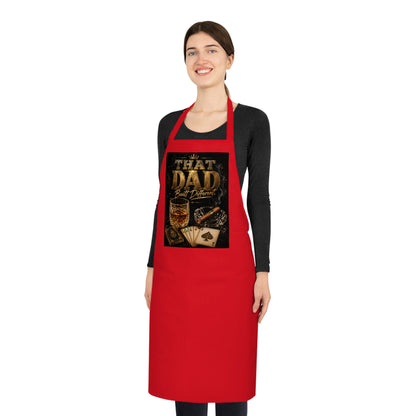 That Dad Poker Night Cotton Apron — Whiskey, Cigars & Cards Gift for Fathers