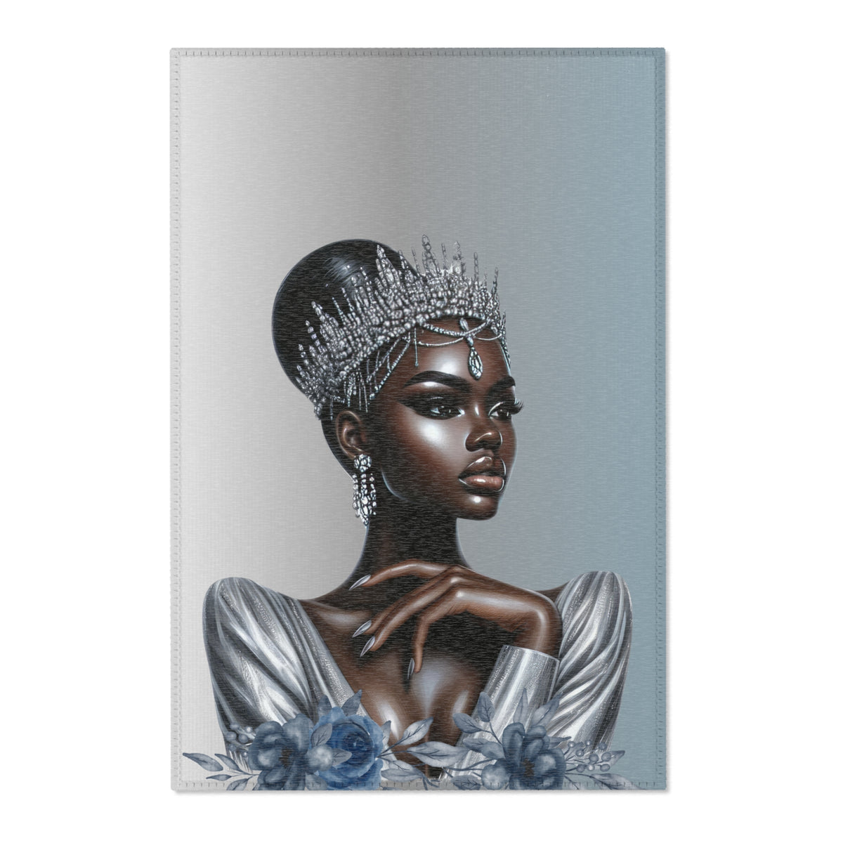 Queen Silver Area Rug - Royal Elegance Design