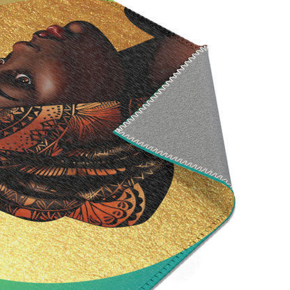 Queen Moon Area Rug - Cultural Home Decor with Gold Accents