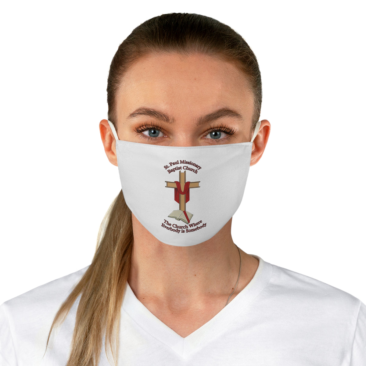 St. Paul Missionary Baptist Church Face Mask —White