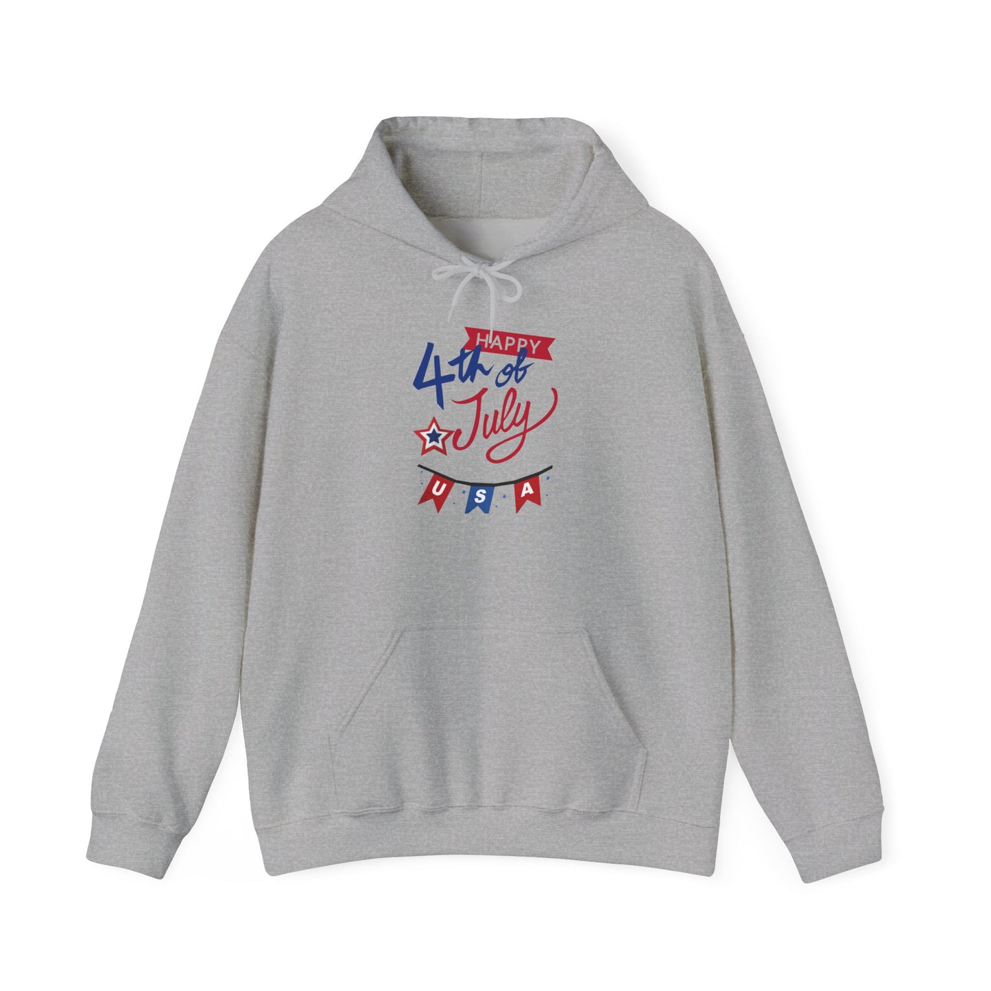 Patriotic "Happy 4th of July" USA Hoodie