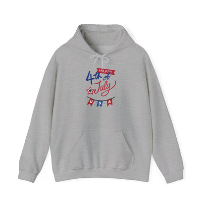 Patriotic "Happy 4th of July" USA Hoodie