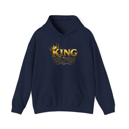 "King: Father • Provider • Husband • Hero" Graphic Pullover Hoodie