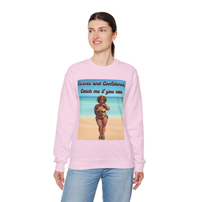 Curves and Confidence Catch Me If You Can Sweatshirt, Unisex Crewneck Sweatshirt