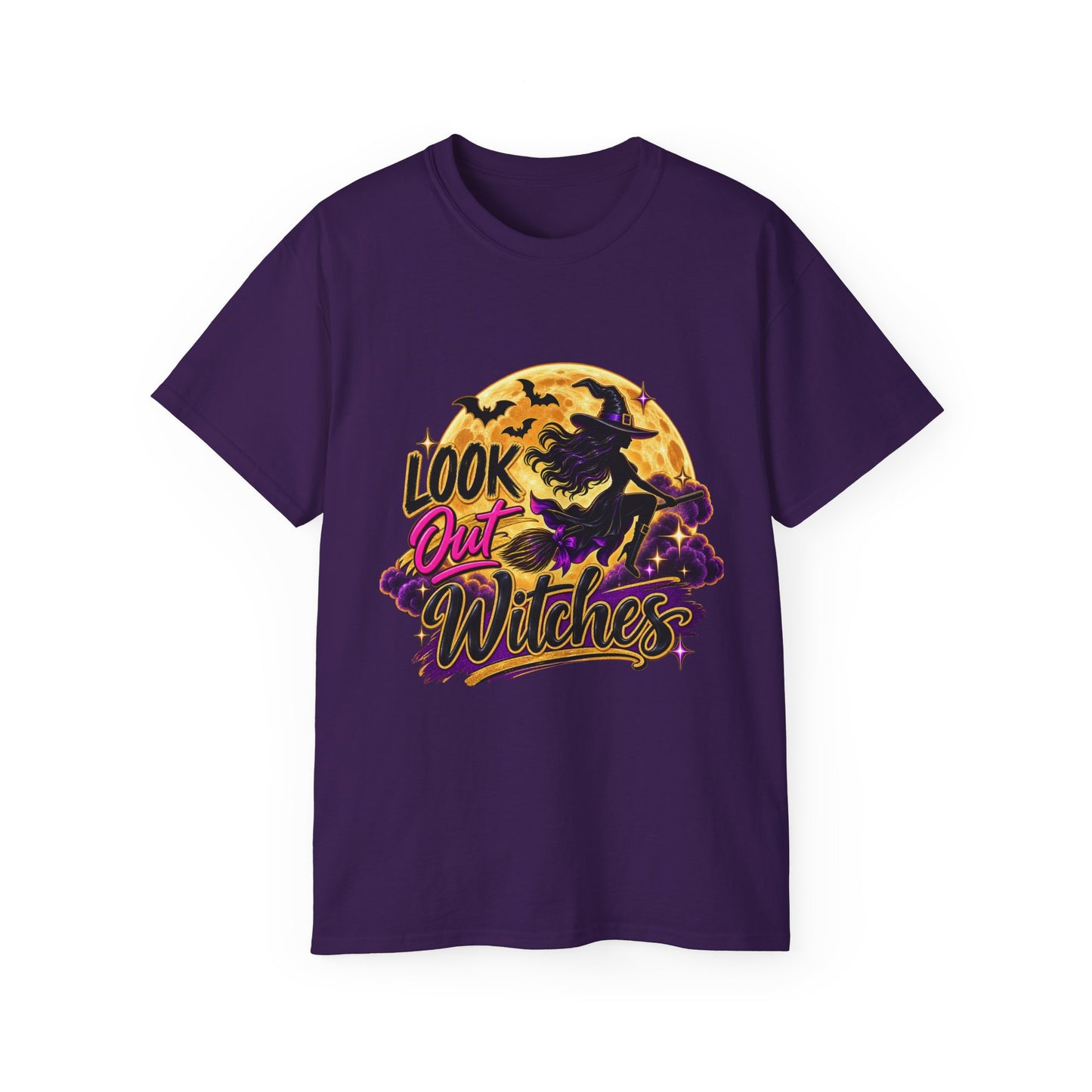 Look Out Witches T-Shirt — Halloween Witch Moon Graphic Tee