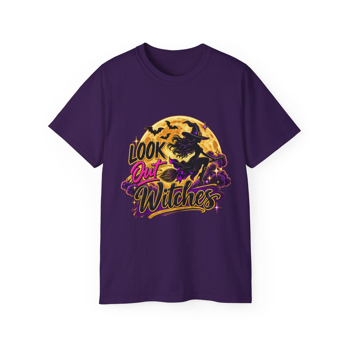 Look Out Witches T-Shirt — Halloween Witch Moon Graphic Tee
